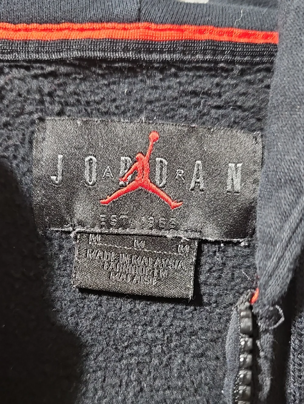 Jordan black zip